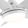 30 In Intergrated LED Ceiling Fan Lighting with Matte Black/ White   ABS Blade