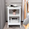 Set of 2 Multifunctional 3-Tier Nightstand Sofa Side Table with Reinforced Bars and Stable Structure