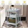 3-Tier Side Table End Table Nightstand with Stable Structure