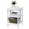 3-Tier Side Table End Table Nightstand with Stable Structure