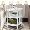 3-Tier Side Table End Table Nightstand with Stable Structure