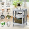 3-Tier Side Table End Table Nightstand with Stable Structure