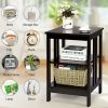 3-Tier Side Table End Table Nightstand with Stable Structure