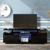 Modern TV Stand for TVs up to 65inches with LED lights, 16 Colors, for Livingroom, Bedroom