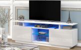 Modern TV Stand for TVs up to 65inches with LED lights, 16 Colors, for Livingroom, Bedroom