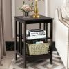 3-Tier Side Table End Table Nightstand with Stable Structure