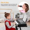 61 Keys Digital Music Electronic Keyboard Electric Musical Piano Instrument Kids Learning Keyboard w/ Stand Microphone