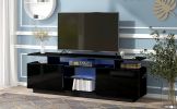 Modern TV Stand for TVs up to 65inches with LED lights, 16 Colors, for Livingroom, Bedroom