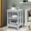 3-Tier Side Table End Table Nightstand with Stable Structure